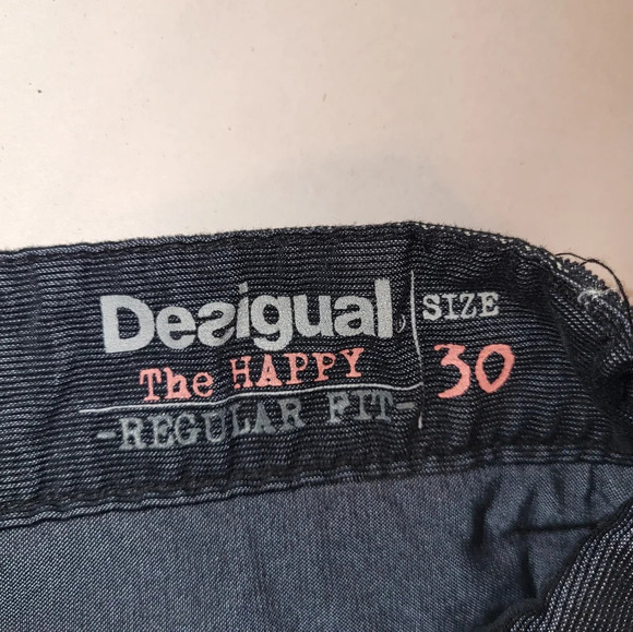 DESIGUAL The Happy Regular Fit Corduroy Pants Size 30 Zipper Plaid Skater Punk - Picture 6 of 10